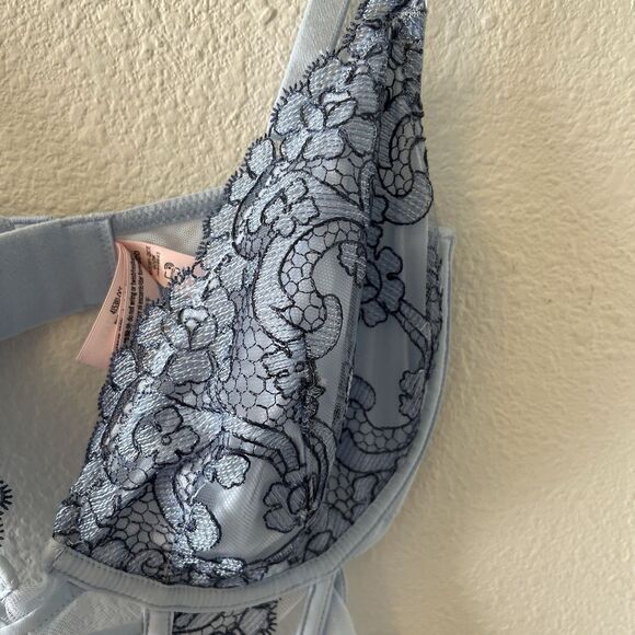 NWOT Victoria's Secret Dream Angels Bra Top S-DD Blue Lacey Boho Coquette - Picture 3 of 13